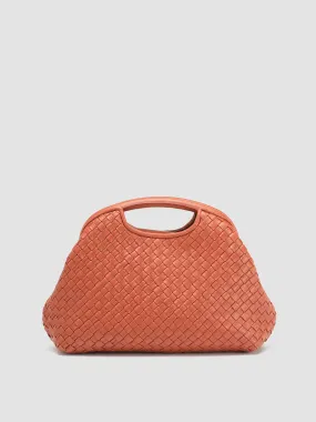 HELEN 12 - Orange Leather Clutch Bag