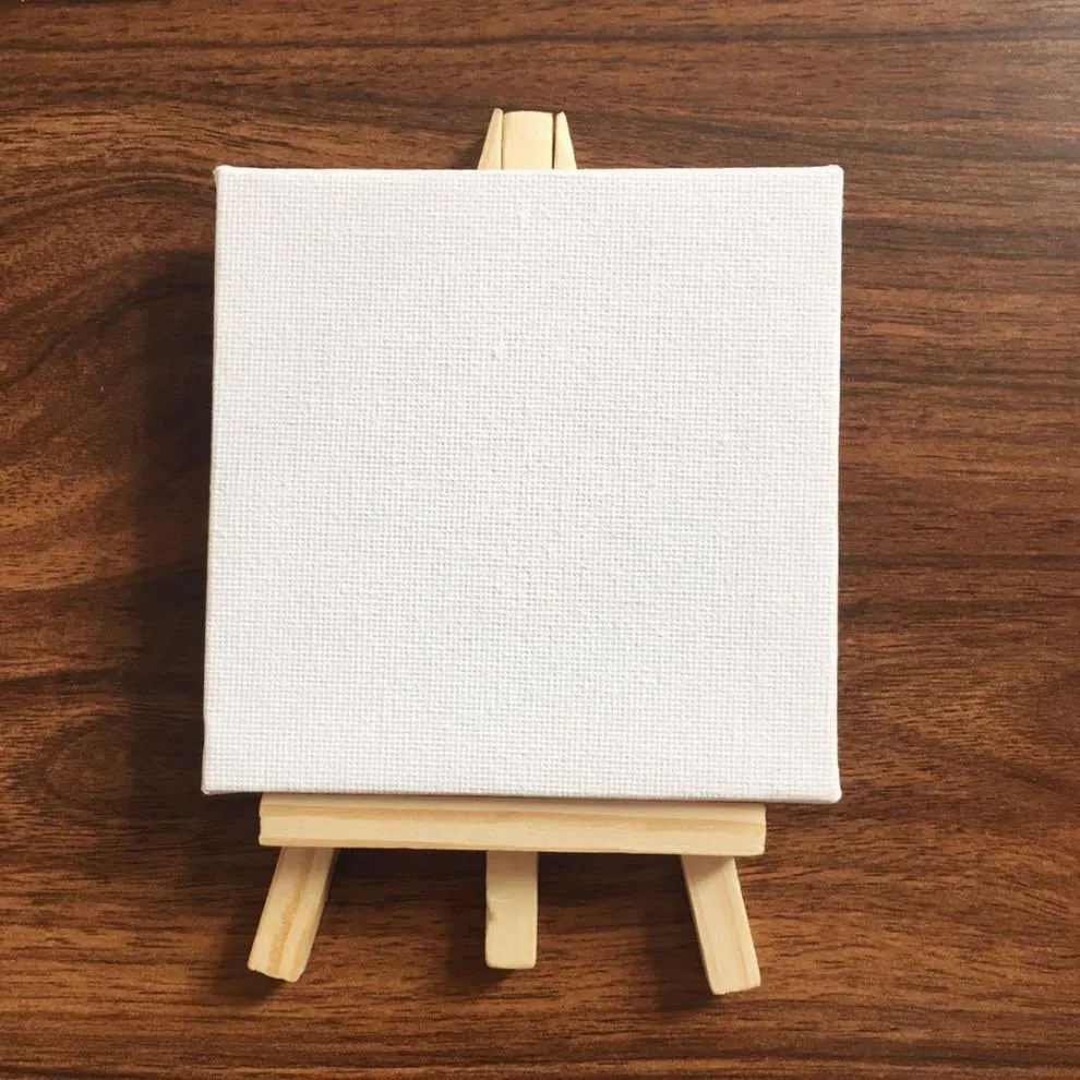 Mini Size Canvas - 3.9"x3.9" (10cmx10cm) and Easel Pack - Sold in a package of 10