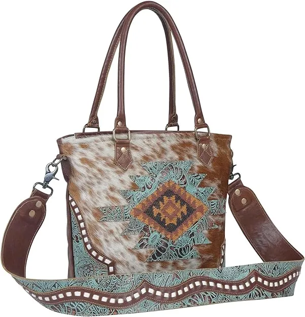 Myra Azure Hair-On Leather Bag