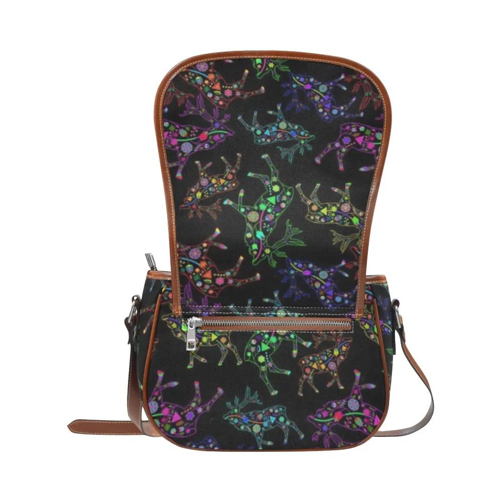 Neon Floral Elks Saddle Bag/Small