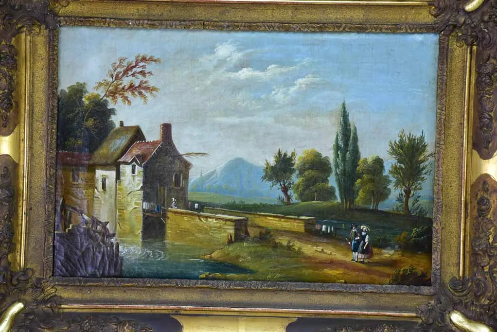 Pair of nineteenth-century Swiss landscape paintings - oil on canvas 24" x 18"