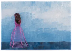 Personalised Mini Wireart Girl: Pink Dress, Summer