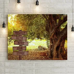 Personalized Tree With Sun Premium Canvas