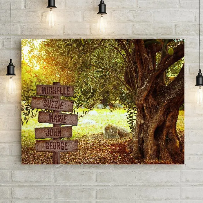 Personalized Tree With Sun Premium Canvas
