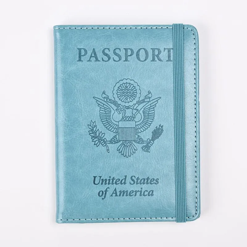PU Leather RFID Passport Holder