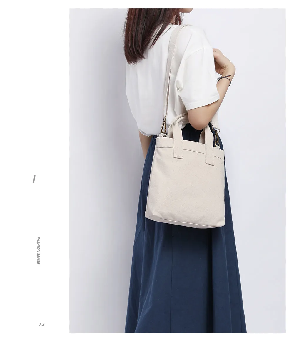 Small Canvas Tote Bag Purse Cotton Canvas Tote Bag Black Womens