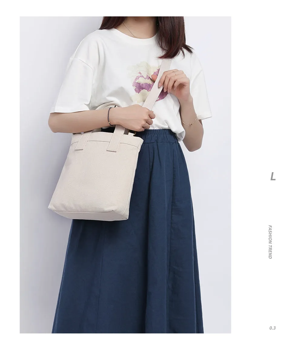 Small Canvas Tote Bag Purse Cotton Canvas Tote Bag Black Womens