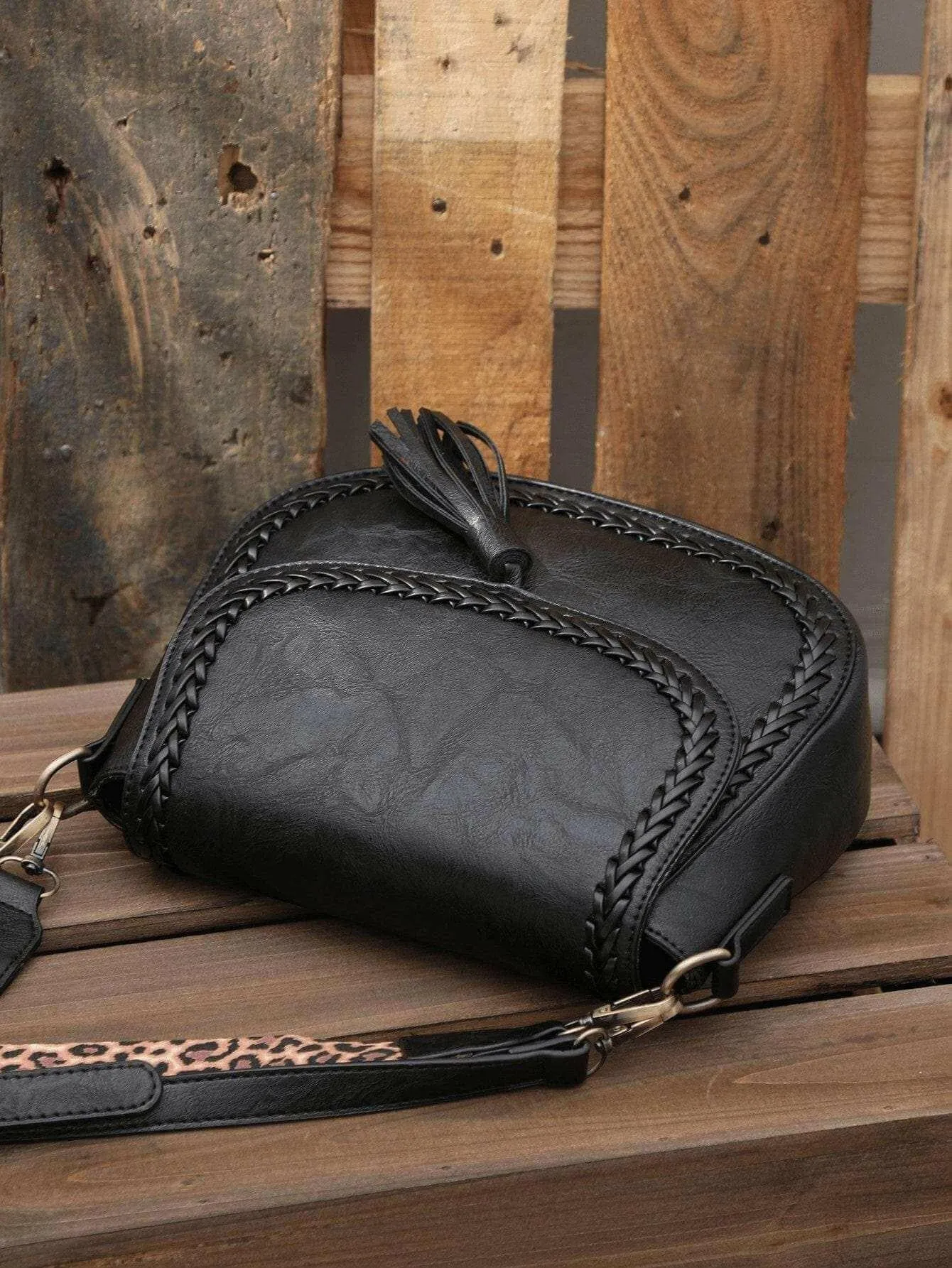 Stylish Vegan Leather Saddle Bag - The JOELLE by Nichole Collection