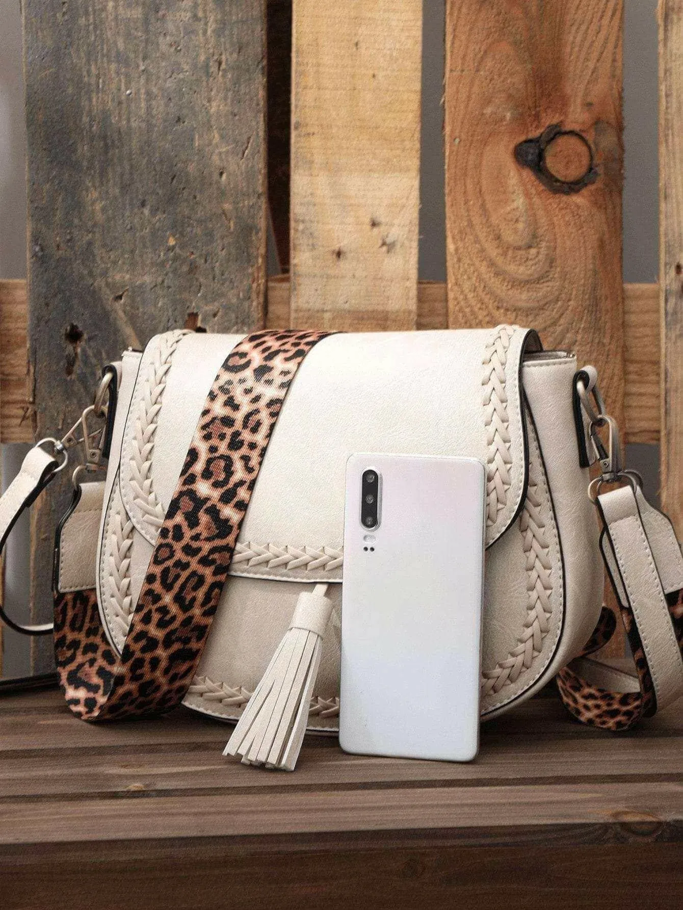 Stylish Vegan Leather Saddle Bag - The JOELLE by Nichole Collection