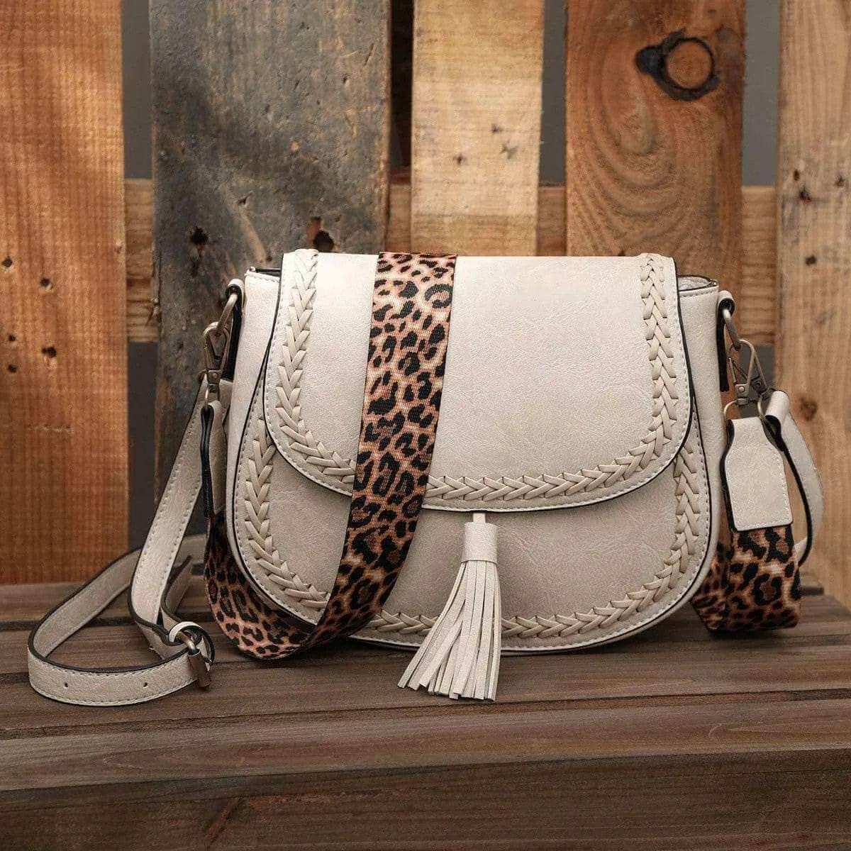 Stylish Vegan Leather Saddle Bag - The JOELLE by Nichole Collection