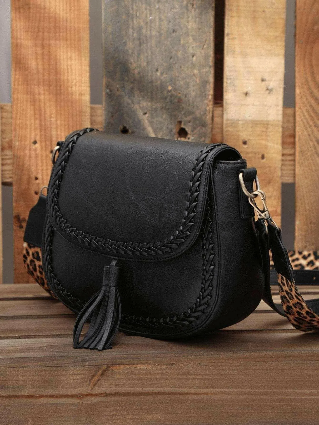 Stylish Vegan Leather Saddle Bag - The JOELLE by Nichole Collection