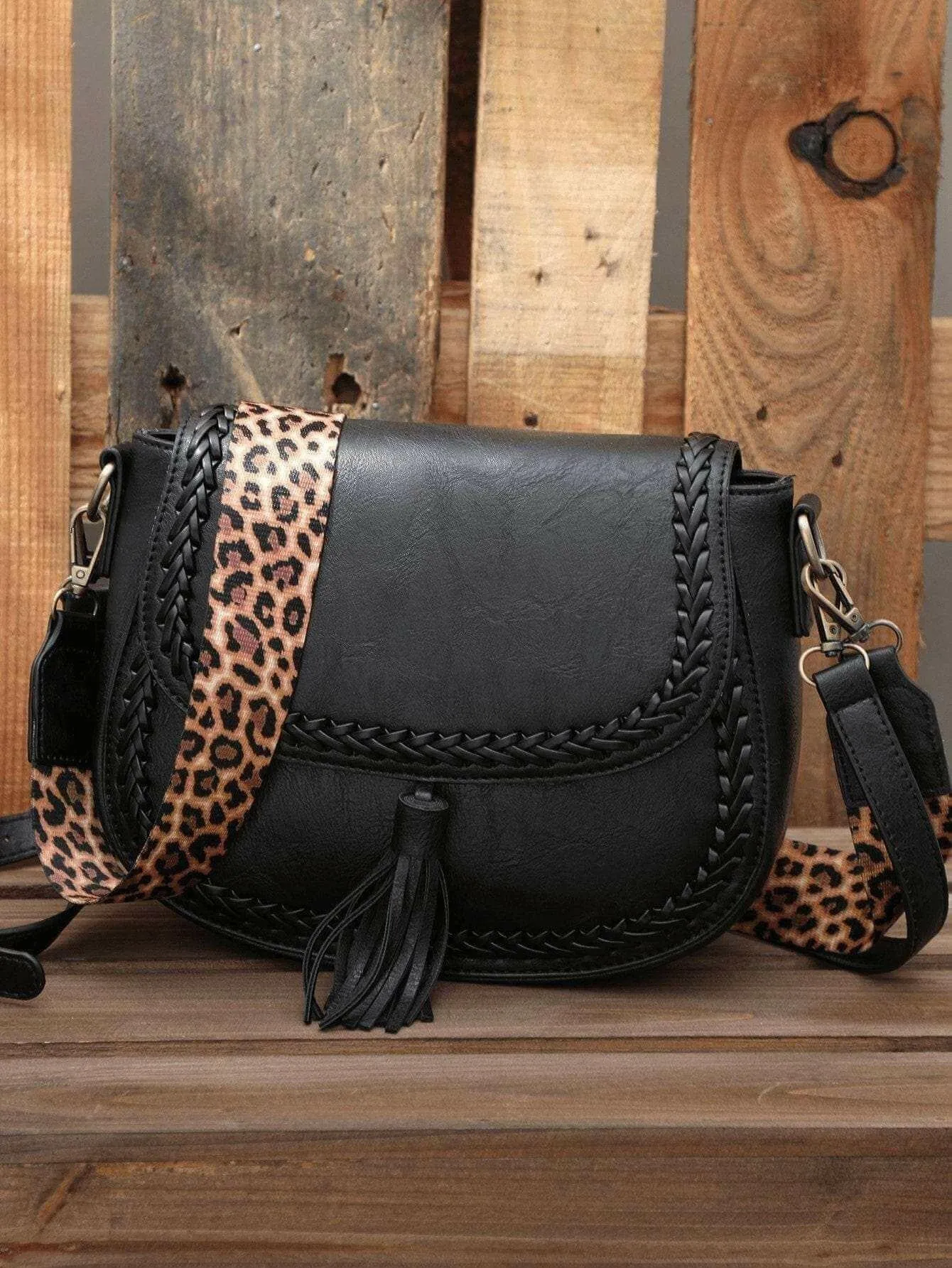 Stylish Vegan Leather Saddle Bag - The JOELLE by Nichole Collection