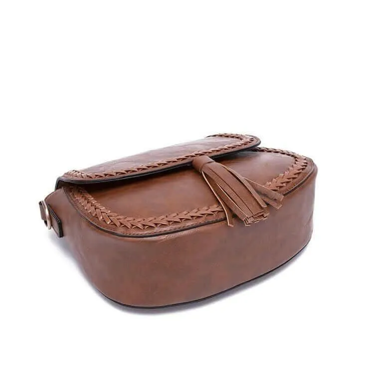 Stylish Vegan Leather Saddle Bag - The JOELLE by Nichole Collection