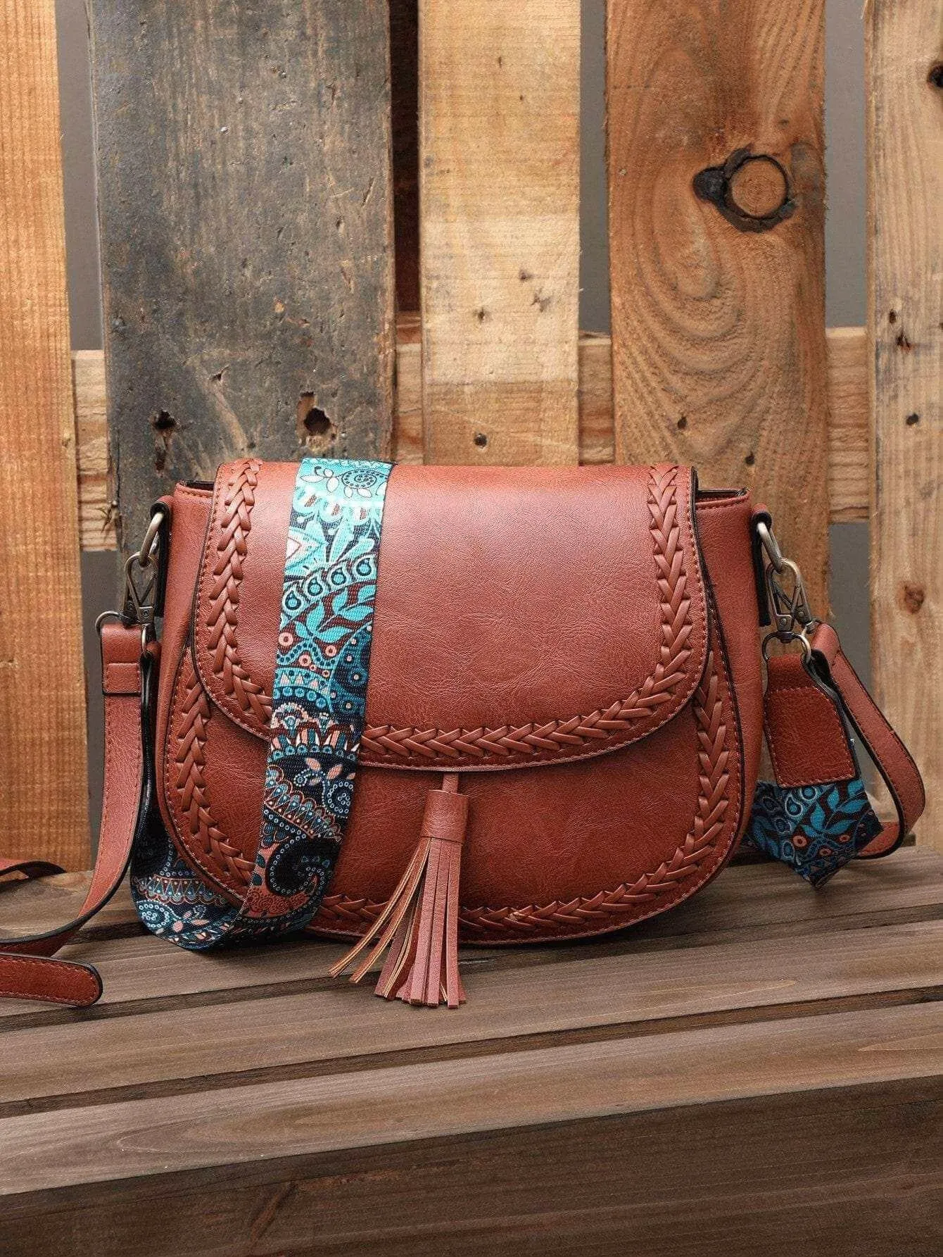 Stylish Vegan Leather Saddle Bag - The JOELLE by Nichole Collection