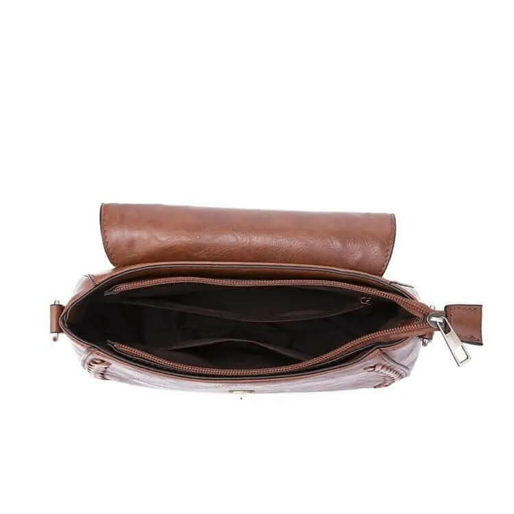 Stylish Vegan Leather Saddle Bag - The JOELLE by Nichole Collection