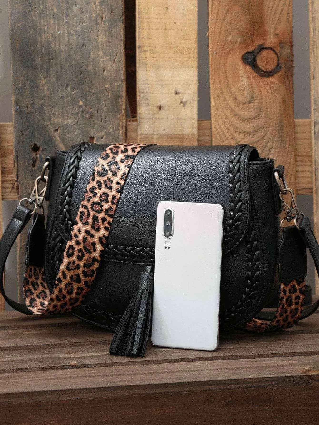 Stylish Vegan Leather Saddle Bag - The JOELLE by Nichole Collection