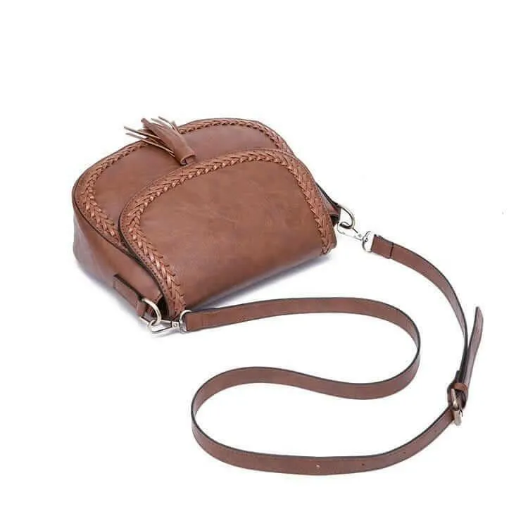 Stylish Vegan Leather Saddle Bag - The JOELLE by Nichole Collection