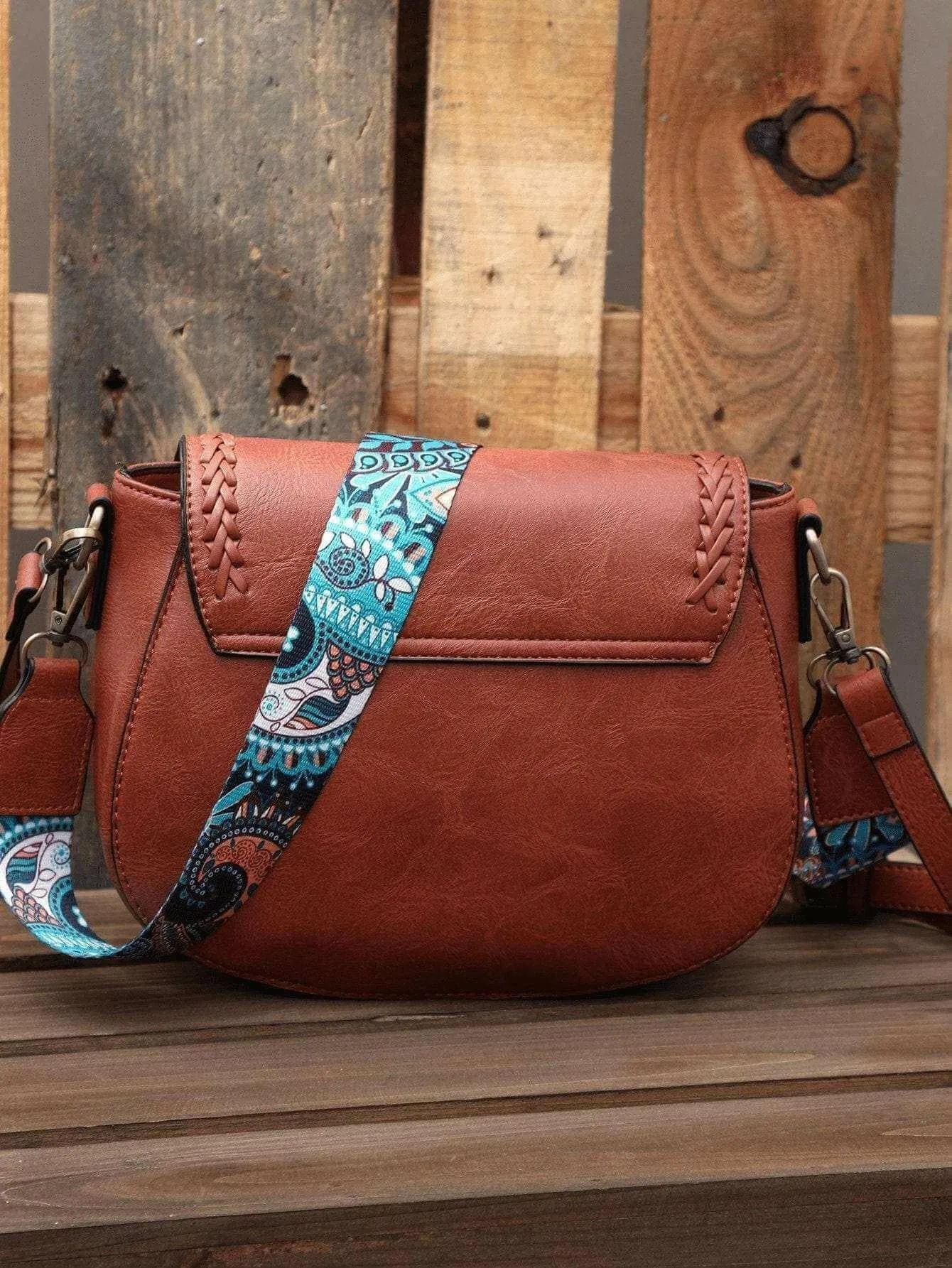 Stylish Vegan Leather Saddle Bag - The JOELLE by Nichole Collection