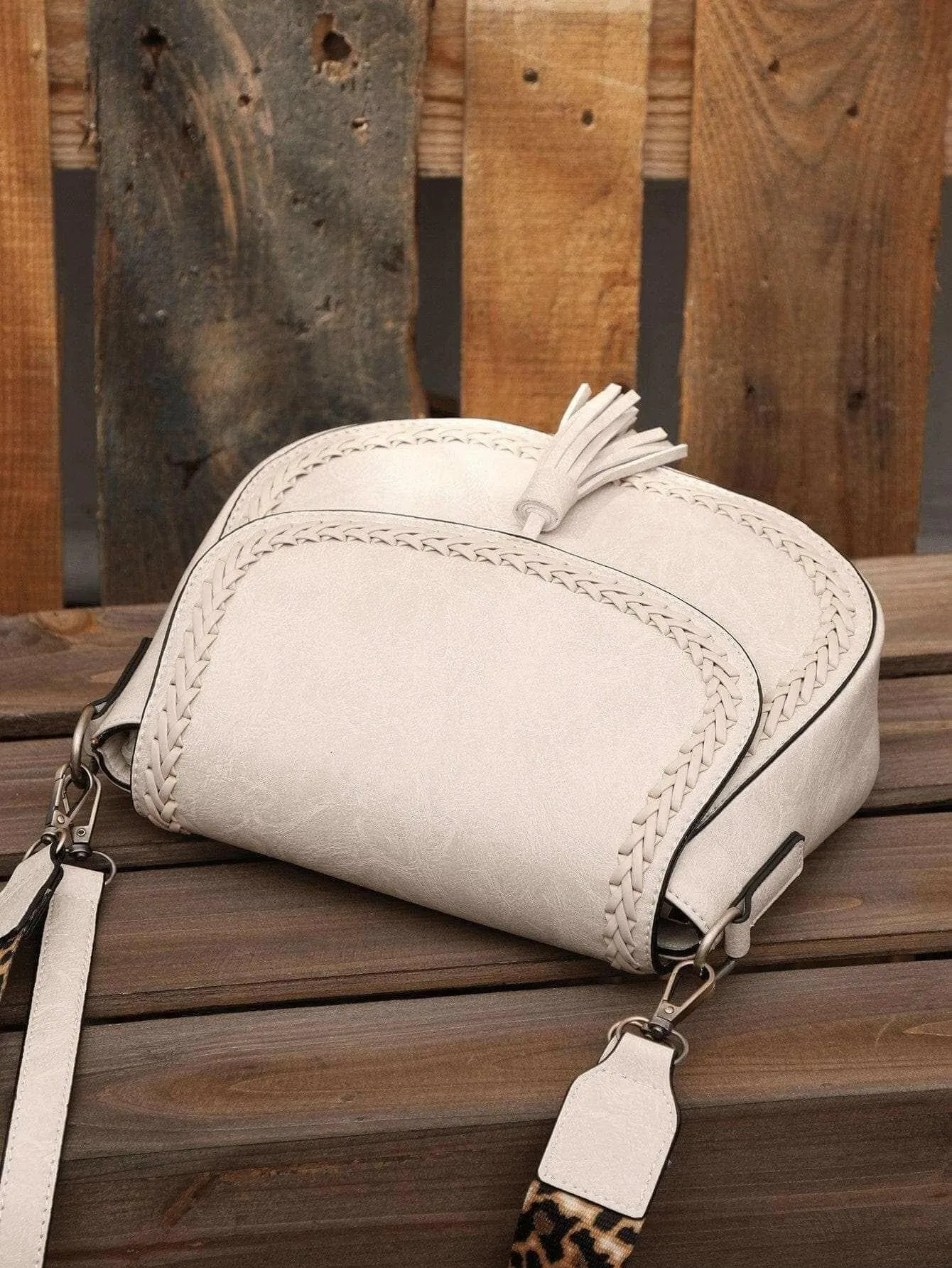 Stylish Vegan Leather Saddle Bag - The JOELLE by Nichole Collection