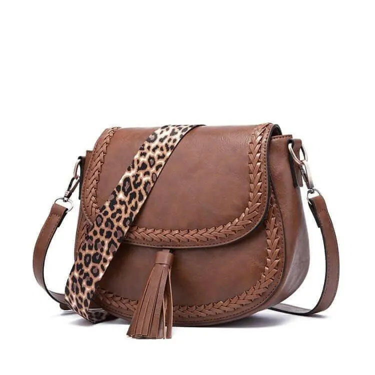 Stylish Vegan Leather Saddle Bag - The JOELLE by Nichole Collection