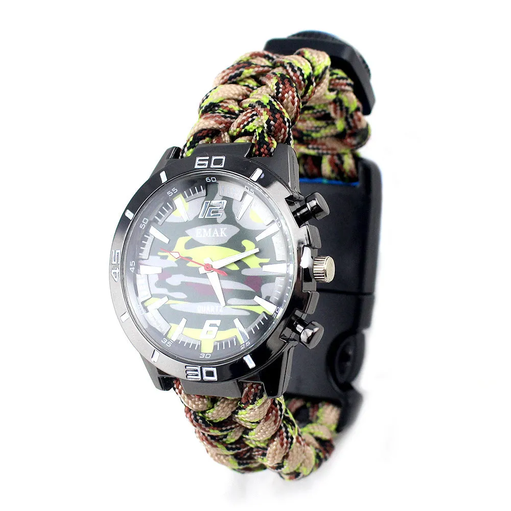 Survival Bracelet Watch, Men & Women Emergency Survival Watch