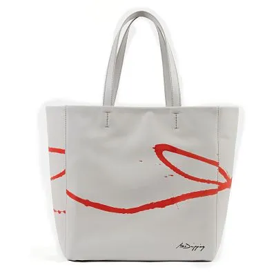 Tote Bag - Rojo sobre Gris Perla