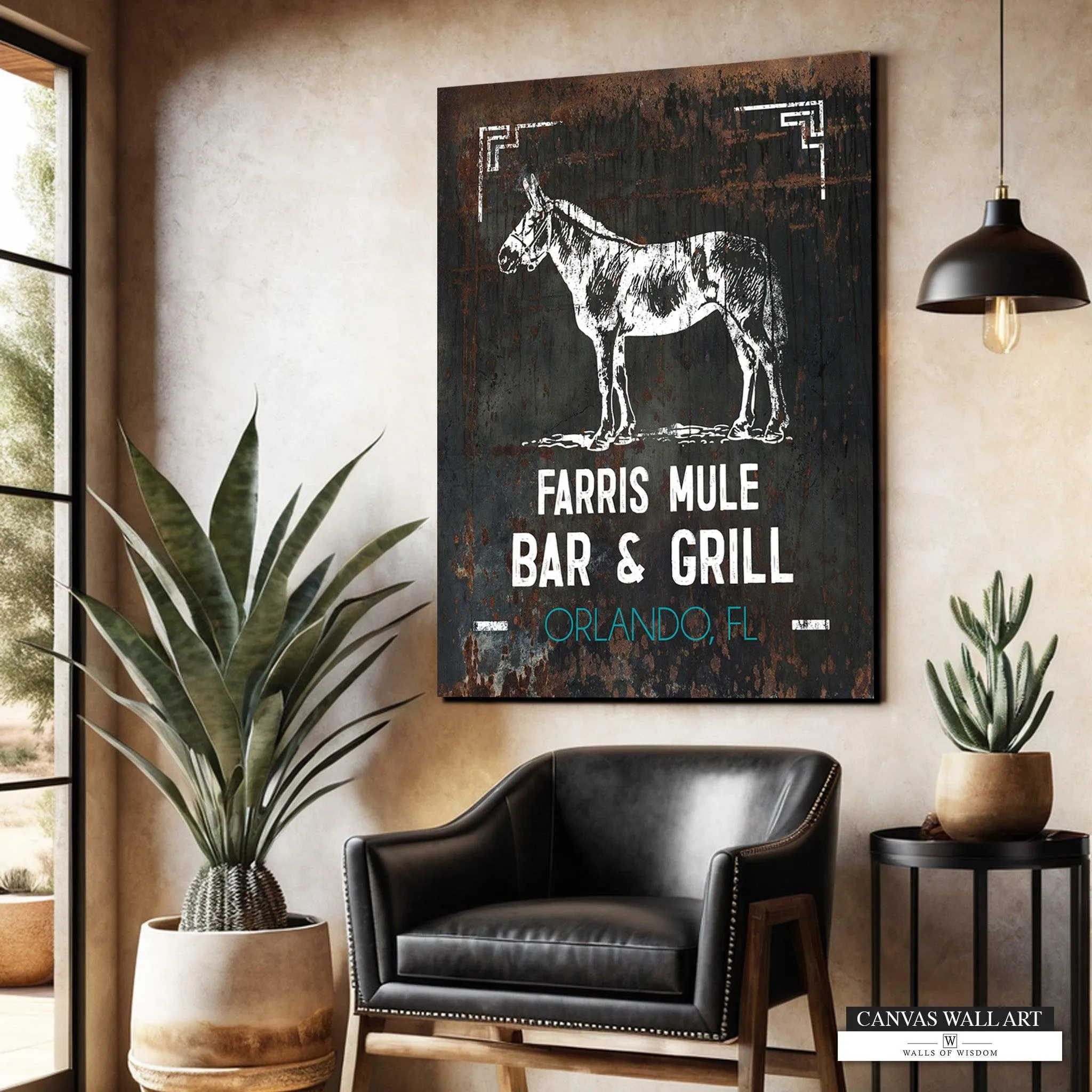 Unique Personalized Mule Sign for Home Bar - Custom Vintage-Style Canvas Wall Art