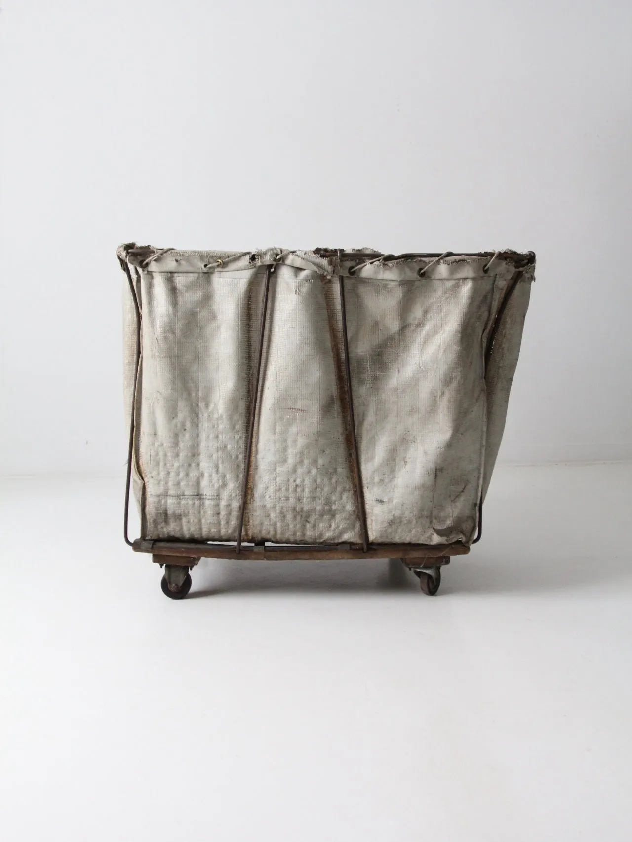 vintage industrial laundry cart