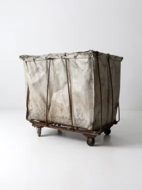 vintage industrial laundry cart