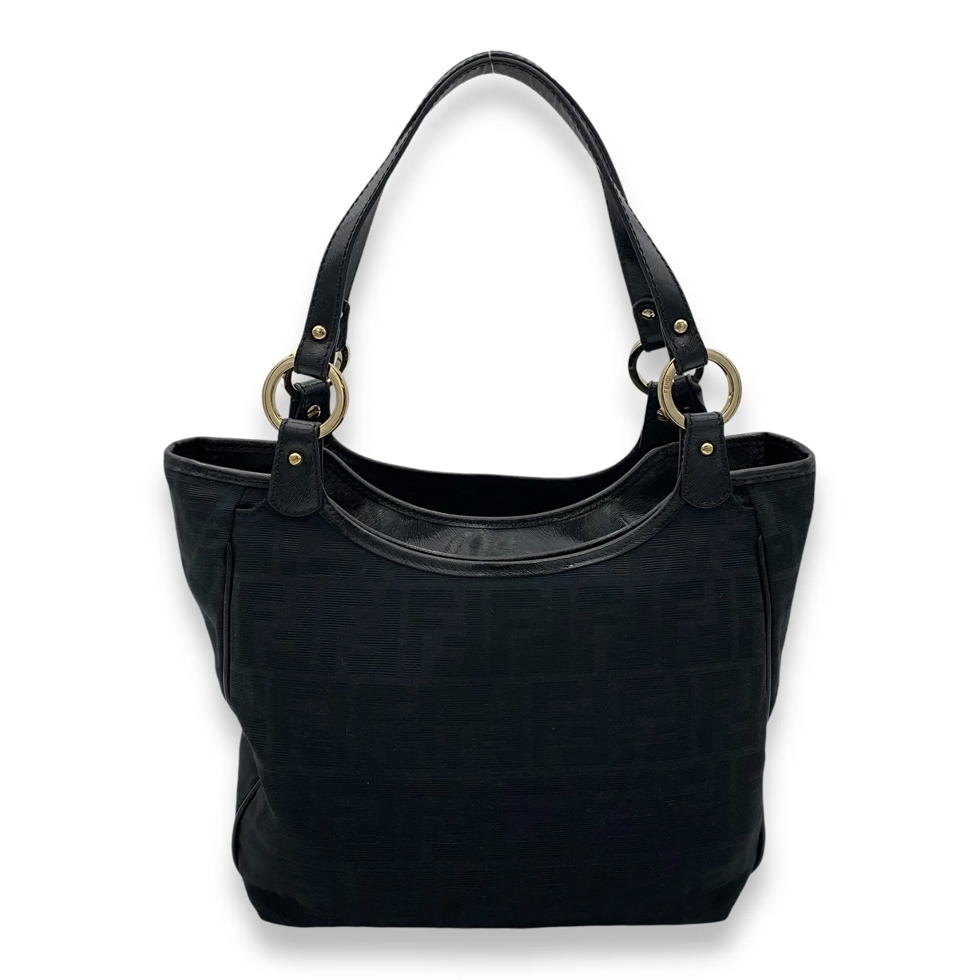 Vintage Shoulder Bag Black in Canvas, Gold hardware