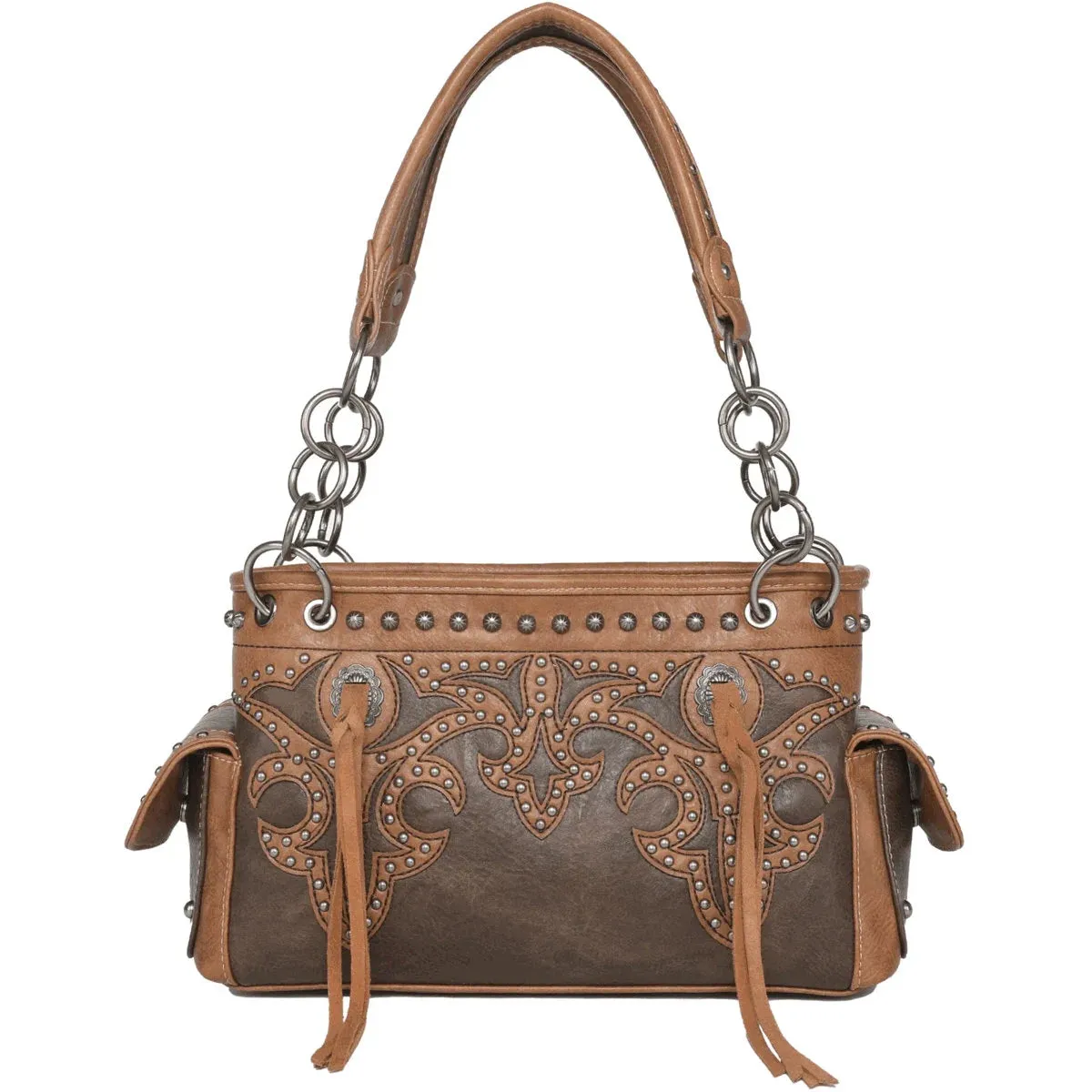Western Concealed Carry Black/Turquoise Shoulder Bag