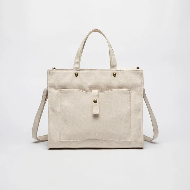 Women's Canvas Tote Bag Zip Top Canvas Tote Bag Cotton