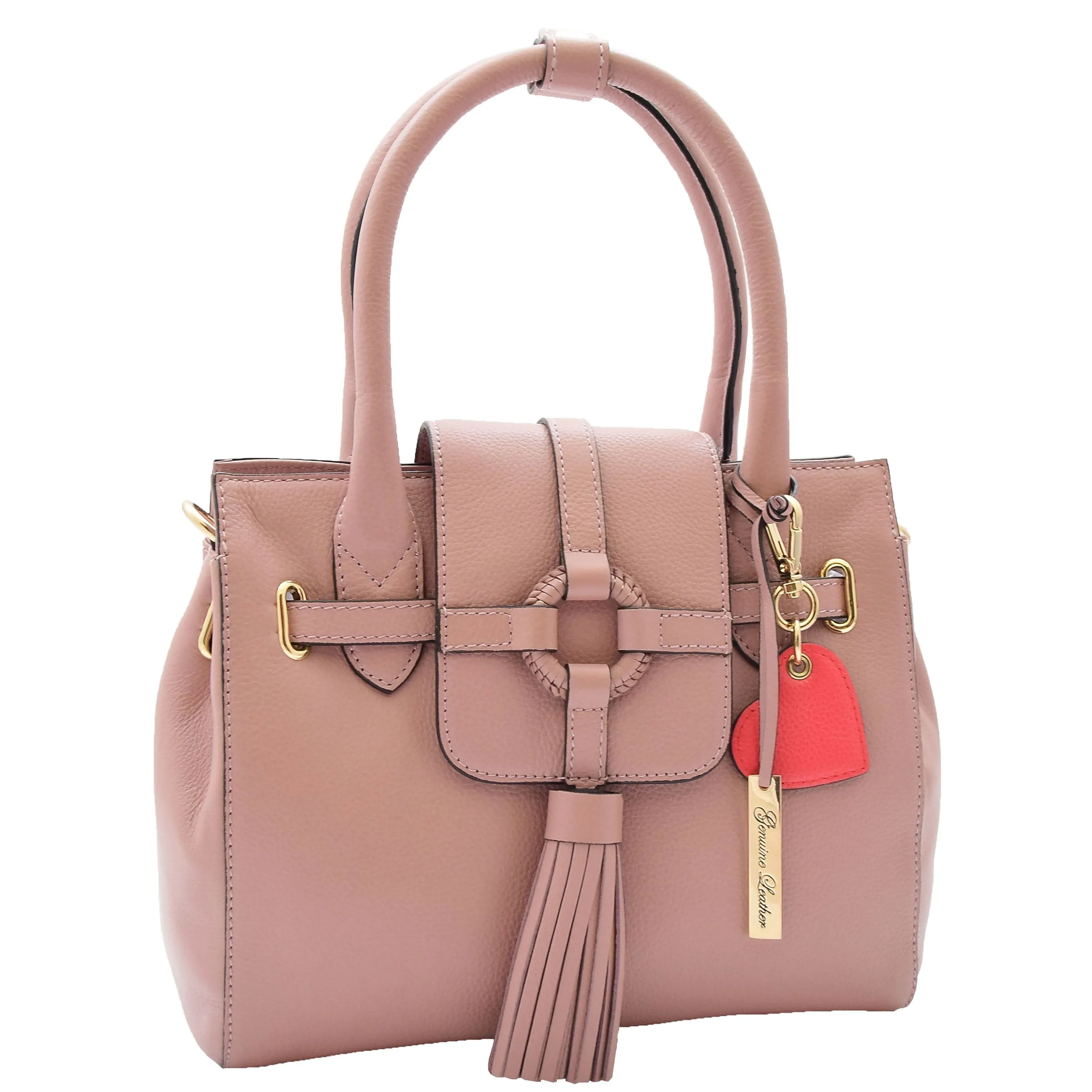 Womens Genuine Leather Organiser Shoulder Hobo Handbag Dress Bag Apolline Rose