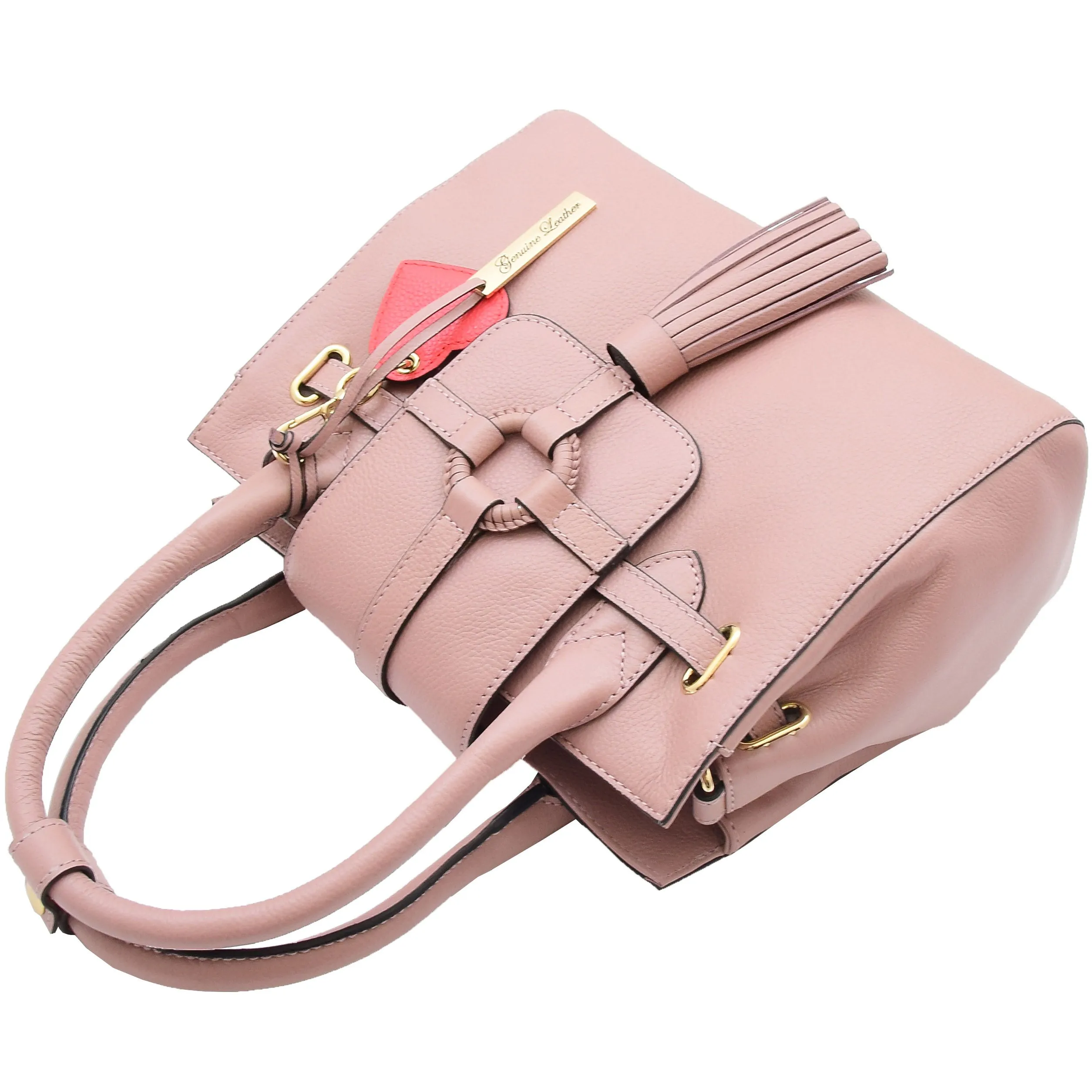Womens Genuine Leather Organiser Shoulder Hobo Handbag Dress Bag Apolline Rose