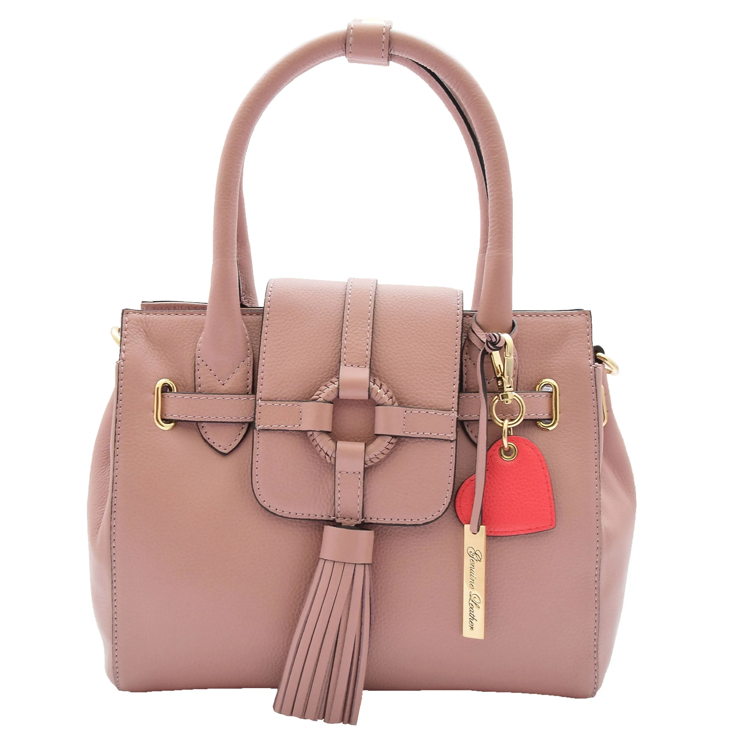 Womens Genuine Leather Organiser Shoulder Hobo Handbag Dress Bag Apolline Rose