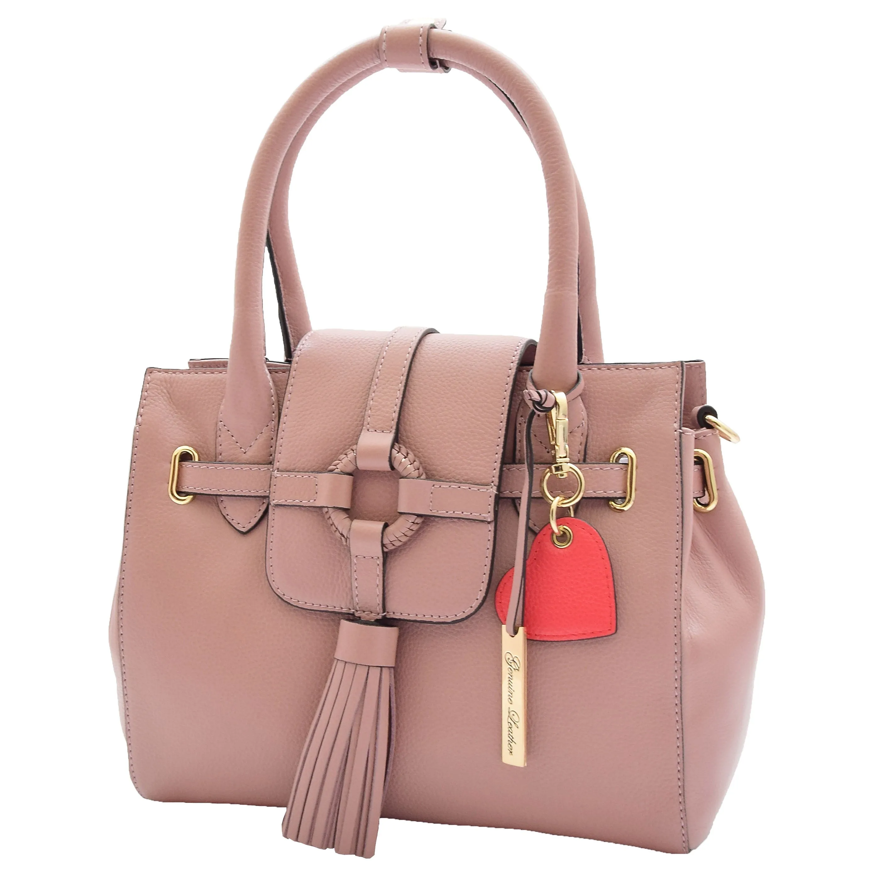 Womens Genuine Leather Organiser Shoulder Hobo Handbag Dress Bag Apolline Rose