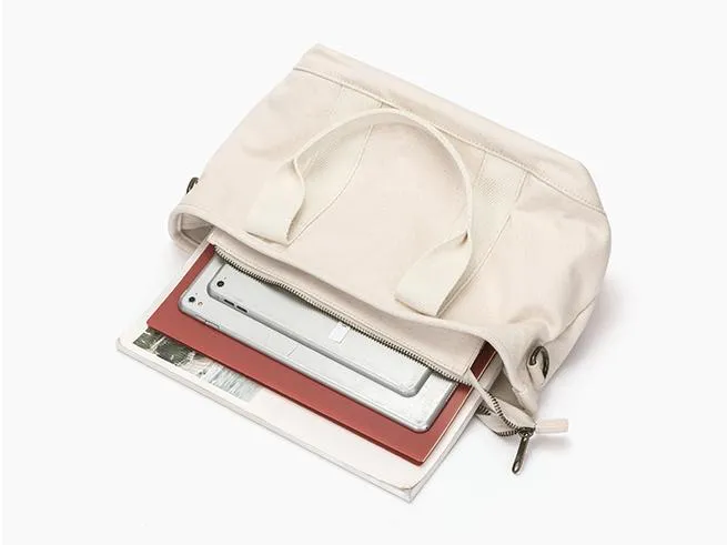 Women's Zippered Canvas Tote Bag Zip Tote Canvas Bag