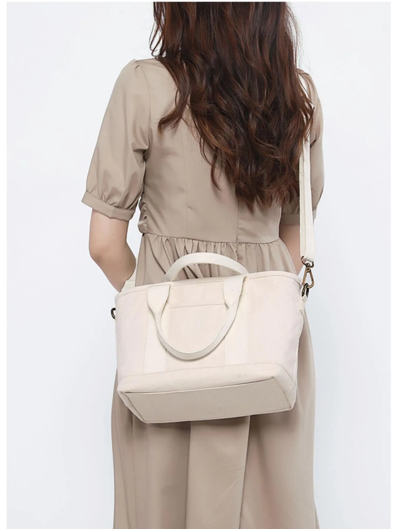 Women's Zippered Canvas Tote Bag Zip Tote Canvas Bag