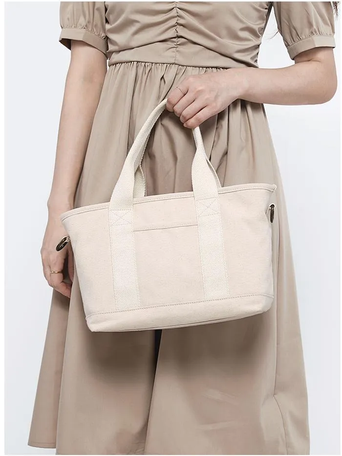 Women's Zippered Canvas Tote Bag Zip Tote Canvas Bag