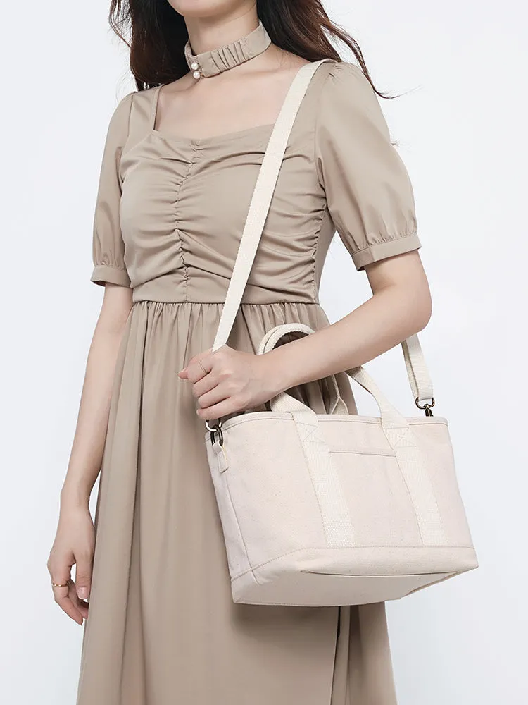 Women's Zippered Canvas Tote Bag Zip Tote Canvas Bag