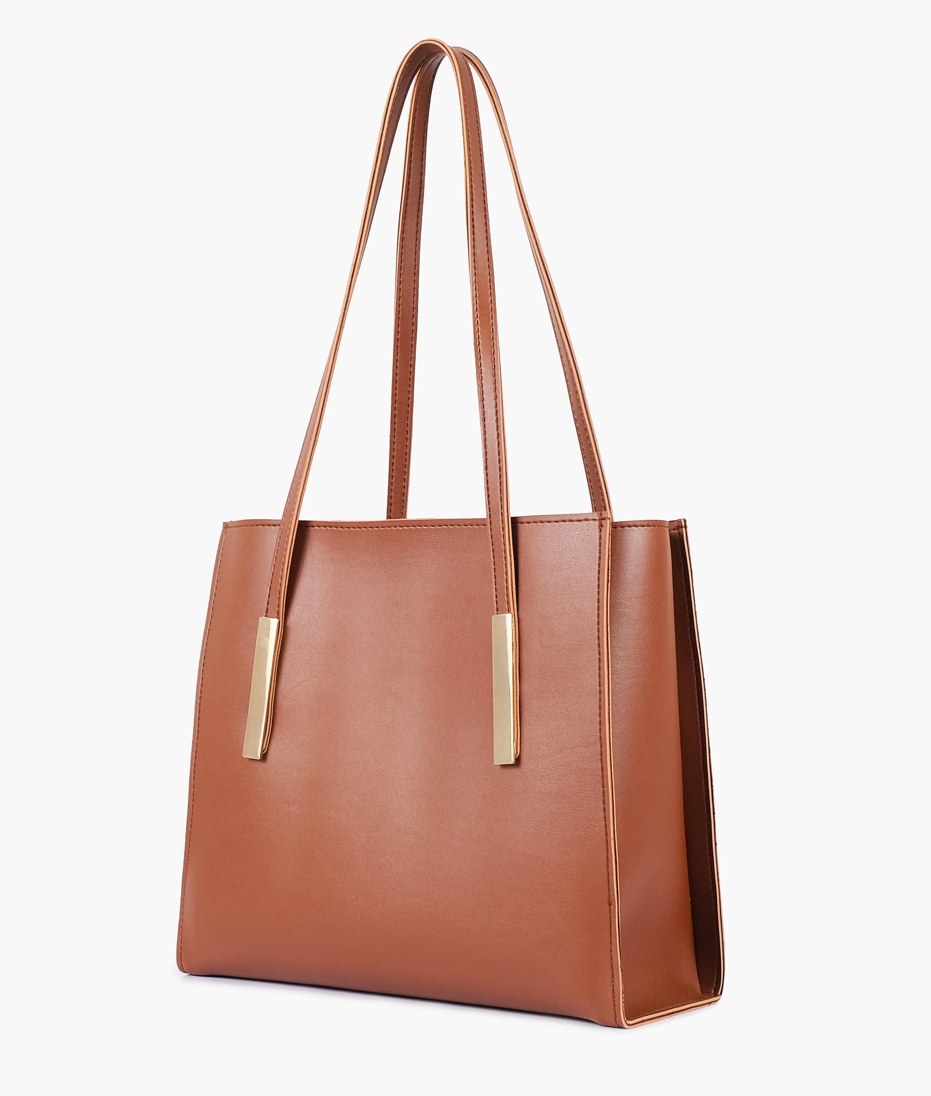 Zenvy Blue Zipper with Long Handle Shoulder Bag